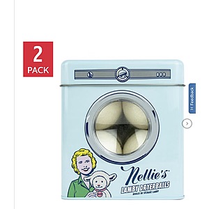 Nellie's Lamby Dryerballs, 4-count, 2-pack $29.99 Free Shipping Costco.com