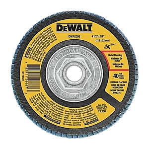 YMMV DEWALT 4-1/2 In. x 7/8 in. 40 Grit Zirconia Flap Disc