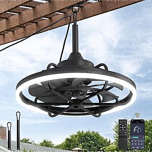 20" Fanbulous Outdoor Caged Ceiling Fan w/ Dimmable 3CCT LED Light, Remote & App Control $79.41 + Free Shipping