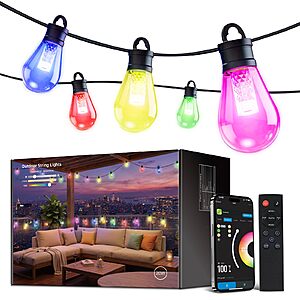 CDN Outdoor String Lights, 80FT Smart RGBW Patio Lights for Backyard $79.19
