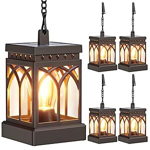 4-Pack Kooper 5.9" Solar Outdoor Hanging Lanterns (Black) $19.79 + Free Shipping w/ Prime or on $35+