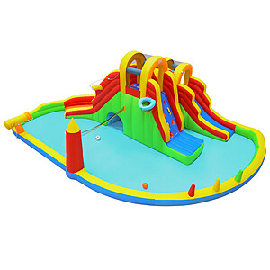 Costway 8-in-1 Giant Bounce House with 2 Long Slides and Climbing Walls for Yard Party $285 + Free Shipping