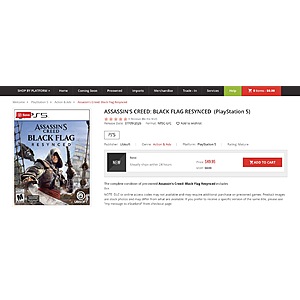 Assassins creed black flag resynced (ps5) $49.95