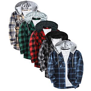 5-Pack Swisswell Men's Plaid Hooded Flannel Shirts (various) $29.99 + Free Shipping w/ Prime or on $35+