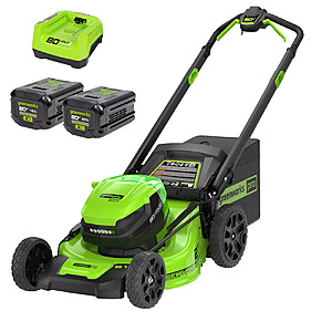 RENEWED Greenworks 80V 21" Cordless Battery 4-in-1 Self-Propelled Lawn Mower (1) 4.0 ah, (1) 2.0 ah battery and rapid charger + Free S/H $323