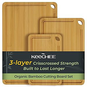 3-Pc Keechee Bamboo Cutting Board Set $17.10 + Free Shipping w/ Prime or on $35+