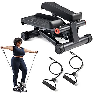 Sunny Health & Fitness Mini Stair Stepper with Resistance Bands for Cardio $47.52
