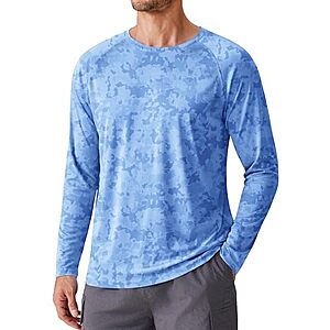 PINSPARK Men's UPF 50+ Long Sleeve Camo Rash Guard Shirt (various) $6.99 + Free Shipping w/ Prime or on $35+