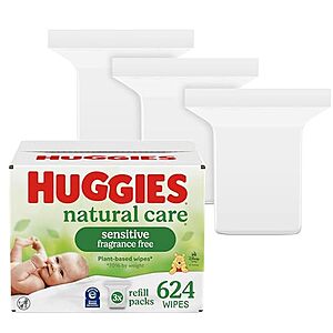 [SnS, AC] $12.09 | 3-Pack 208-Count Huggies Natural Care Baby Wipes (Sensitive & Fragrance Free) at Amazon