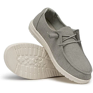 Hey Dude Wendy Chambray-Light Gray & Hey Dude Wally Funk Jacquard-Bungee $28.99