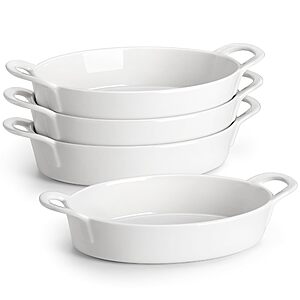 [Prime] 4-Pack 22-Oz MALACASA Ceramic Oval Small Casserole Baking Dishes $19.49 + Free Shipping