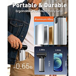 Compressed Air Duster & Vacuum, 320000RPM Rechargeable Electric Blower $7.99