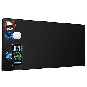 31.5"x15.8" Magnetic Wireless Charging XXL Desk Mat & Mouse Pad $6.60 + Free Shipping w/ Prime or on $35+