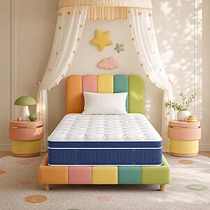 Twin UNZIPE 12" Euro Top Hybrid Memory Foam & Pocket Coil Mattress (Medium Firm) $19.00 + Free Shipping w/ Prime or on $35+