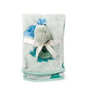 The Petting Zoo 30" Dinosaur Plush Stuffed Animal Baby Blanket & Rattle Set (Green) $12.49 + Free Shipping w/ Prime or on $35+