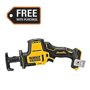 BOGO DeWalt ATOMIC 20V MAX  Compact Reciprocating Saw & Free 1.7 Ah Powerstack Starter Kit Cordless Brushless $129