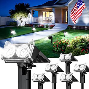 Prime: 6-Pack LETMY Outdoor Solar LED Spot Lights (Cool White) $18.28 + Free Shipping