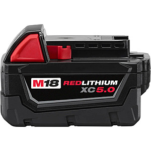 Milwaukee 48-11-1850 M18 REDLITHIUM XC5.0 Extended Capacity Battery Pack $54.5