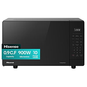 Hisense 0.9-cu ft 900W Flatbed Countertop Microwave (Black) $99 + Free Shipping (YMMV)