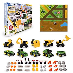 John Deere Mini Movers 52-Piece Kids Advent Calendar w/ 10 Mini Vehicles, Play Mat & Accessories $19.98 + Free Shipping w/ Prime or on $35+