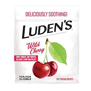 90-Count Luden's Wild Cherry Throat Drops $2.46 w/ S&S + Free Shipping w/ Prime or on $35+