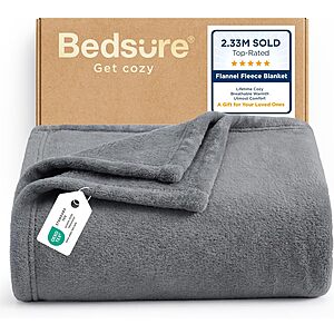 Bedsure GentleSoft Microfiber Bed Blanket (Grey, various sizes) from $8.49 + Free Shipping w/ Prime or on $35+