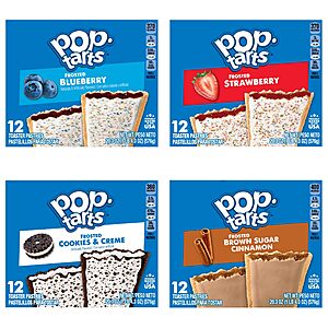 $15.95 or less S&S AMZ Pop-Tarts Toaster Pastries, Breakfast Foods, Kids Snacks, Value Pack, 4-Flavor Variety Pack (5 Boxes, 60 Pop-Tarts)