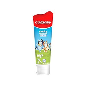 $1.59 ac PRIME WOOT Colgate Kids Toothpaste with Fluoride  for Ages 2+, Bluey, Mild Bubble Fruit Flavor, 4.6 Ounce