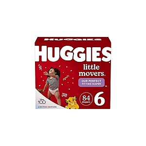 $20.79 ac FS PRIME WOOT Huggies Little Movers Baby Diapers, Size 6 (35+ lbs), 84 Ct