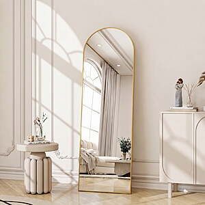 AUROMIR 56"x15" Arched Full Length Mirror(Black/Gold) $25.99 + Free S&H w/ Walmart+ or $35+