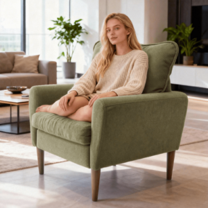 Gianna Fabric Accent Chair with Supportive Backrest and Armrests(Green) $71.99 + Free S&H at Walmart