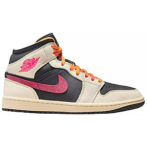 Nike Air Jordan 1 Mid SE Women's Shoes (Pale Ivory/Racer Pink/Black/Muslin/Univ Red) $68.82 + Free Shipping