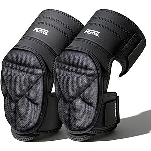 FEATOL Soft Foam Cushioning Gardening & Flooring Adjustable Knee Pads (Black, Pair) $18.99 + Free Shipping w/ Prime or on $35+
