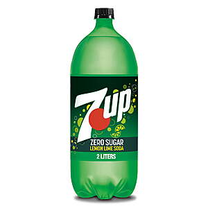 REGIONAL! $1.42 Pick up or Delivery Walmart 7UP Caffeine Free Zero Sugar Lemon Lime Soda Pop, 2 L, Bottle