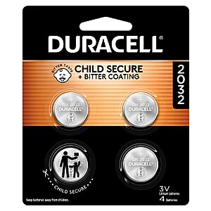 4-Count Duracell CR2032 3V Lithium Coin Batteries $3.79 w/ S&S + Free Shipping w/ Prime or on orders over $35