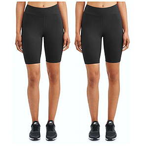 2 Pack Athletic Works Womens Mid Rise 9" Bike Short(Size S/M) $5 + Free S&H w/ Walmart+ or $35+