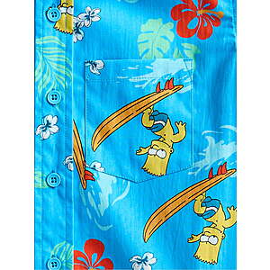 Boys Graphic Button Up Resort Shirt with Short Sleeves $3.73