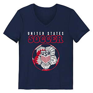 United States Men's National Team USMNT USA Youth Girl's Navy USA Soccer Ball Graphic Tee $4.97