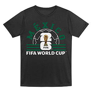 FIFA World Cup 2026 Youth Boys Mexico Black Soccer Ball Graphic Tee $5.12