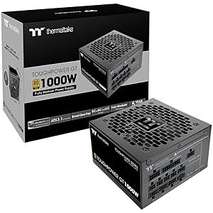 $99.99* | Thermaltake Toughpower GT 1000W ATX 3.1 Native PCIe 5.1 12V-2x6 Full Modular PSU at Amazon