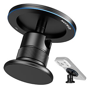 NEEWER Magnetic Phone Tripod Mount Compatible with MagSafe iPhone, Gym Golf Cart Phone Holder, 360° Ball Head Adapter Mount with Metal Ring & Detachable Base