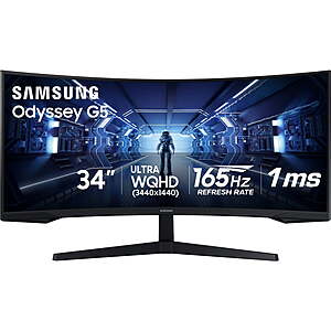 $279 FS WALMART: Samsung 34" Odyssey G55T WQHD 165Hz 1ms(MPRT) AMD FreeSync HDR Curved Gaming Monitor