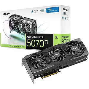 PNY NVIDIA GeForce RTX™ 5070 Ti OC Triple Fan, Graphics Card (16GB GDDR7 $890.99