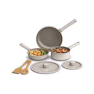 BELLA 7-Piece Cookware Evergood Nonstick Set (Oatmilk) $24.99 + Free S&H w/ Prime at Woot!