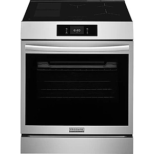 Frigidaire - Gallery 30 in. Wide 5 elements 6.2 Cu. Ft. Slide-In Electric Induction Range with Stone-Baked Pizza and 15+ Ways to Cook - Stainless Steel $1399.99 Bestbuy.com