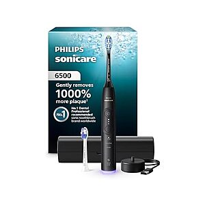 $55.99 | Philips Sonicare 6500 Rechargeable Electric Toothbrush (Deep Black) at Woot!