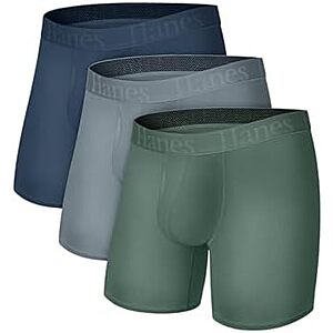 $9.28* | 3-Pack Hanes Men's Supersoft Viscose from Bamboo Boxer Briefs at Amazon