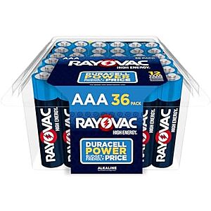 [SnS, AC] $5.16* | 36-Pack Rayovac High Energy AAA Alkaline Batteries at Amazon (14.3￠ each)