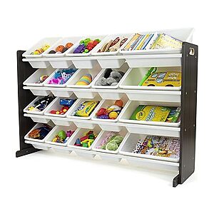 Humble Crew Kids Toy Organizer with 20 Bins, 4 Tier Storage (White or Primary) - $34.99