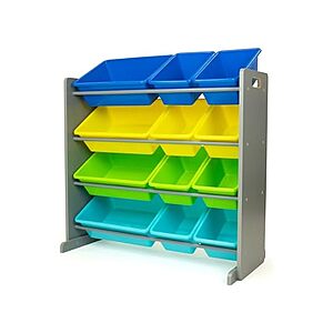 Humble Crew Kids Toy Organizer with 12 Bins, 4 Tier Storage (Grey or White ) - $24.99